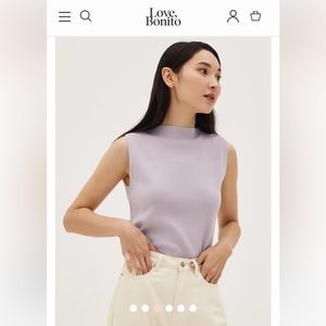 funnel neck knit top.